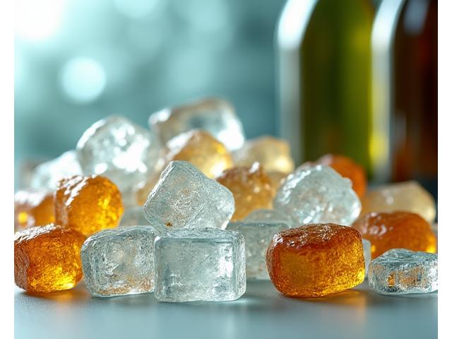Verre recyclé et matériaux écologiques empilés, symbolisant l'engagement durable de LumiVigne.
