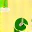 Icône d'ampoule avec une feuille verte